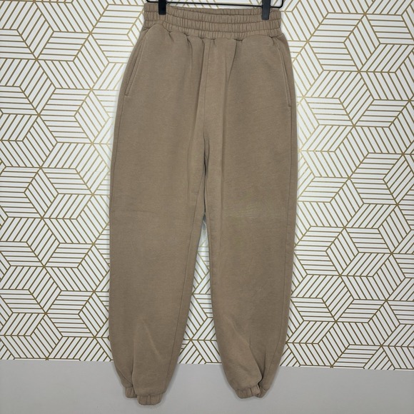 Comfrt Pants - Comfrt Coordinate Jogger Khaki Sweatpants Oversized Pockets Brown Unisex Small‎